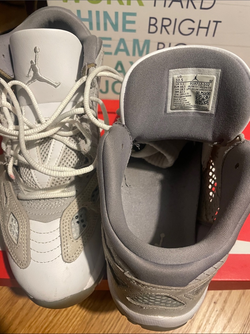 Nike Jordan ' White and Gray Basketball Shoes